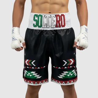 Aztec BX Kevin Black & Green & Red Custom Boxing Shorts & Trunks