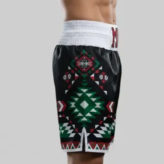 Aztec BX Kevin Black & Green & Red Custom Boxing Shorts & Trunks