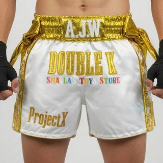 One Champ MTS Ashton White & Gold Muay Thai Shorts