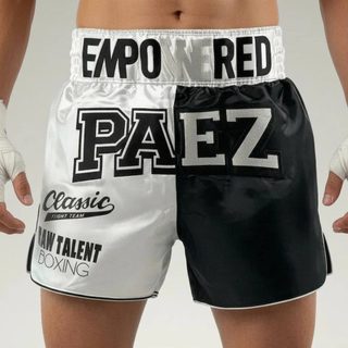 Haringey MTS diego White & Black Muay Thai Shorts