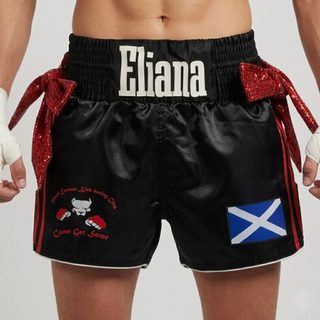 WINNER MTS Eliana Black & Red Muay Thai Shorts