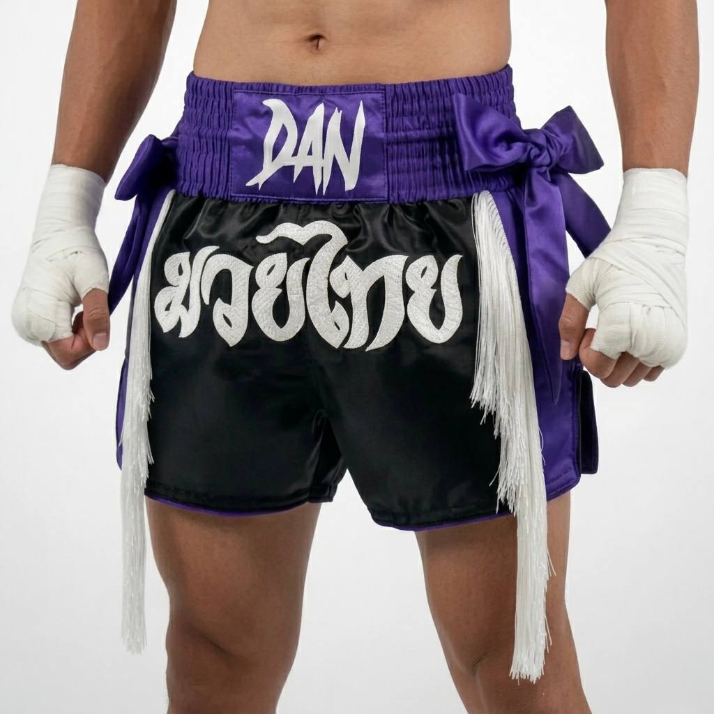 The Gen One MTS Old Heret Black & Purple Muay Thai Shorts