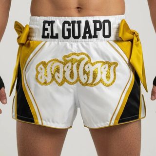 King Cobra MTS Rafael White & King Gold & Black Muay Thai Shorts