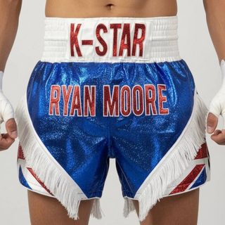 BRIT MTS Ryan Blue & Red & White Muay Thai Shorts