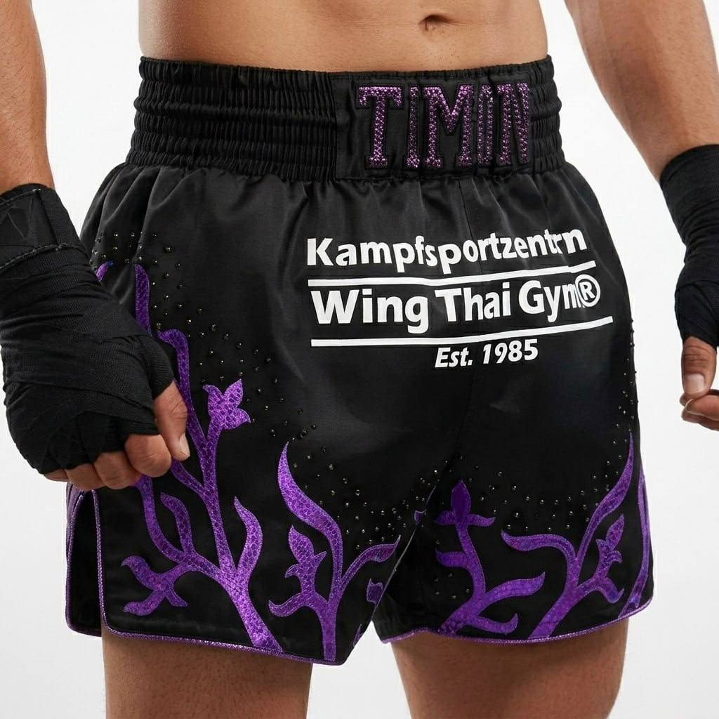 Growth MTS timon Black & Purple Muay Thai Shorts