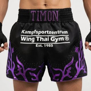 Growth MTS timon Black & Purple Muay Thai Shorts