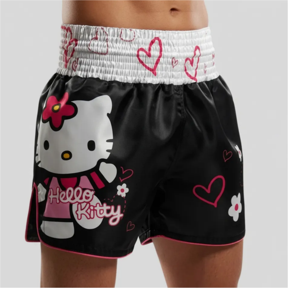 HELLO KITTY MTS Daniel Black Muay Thai Shorts
