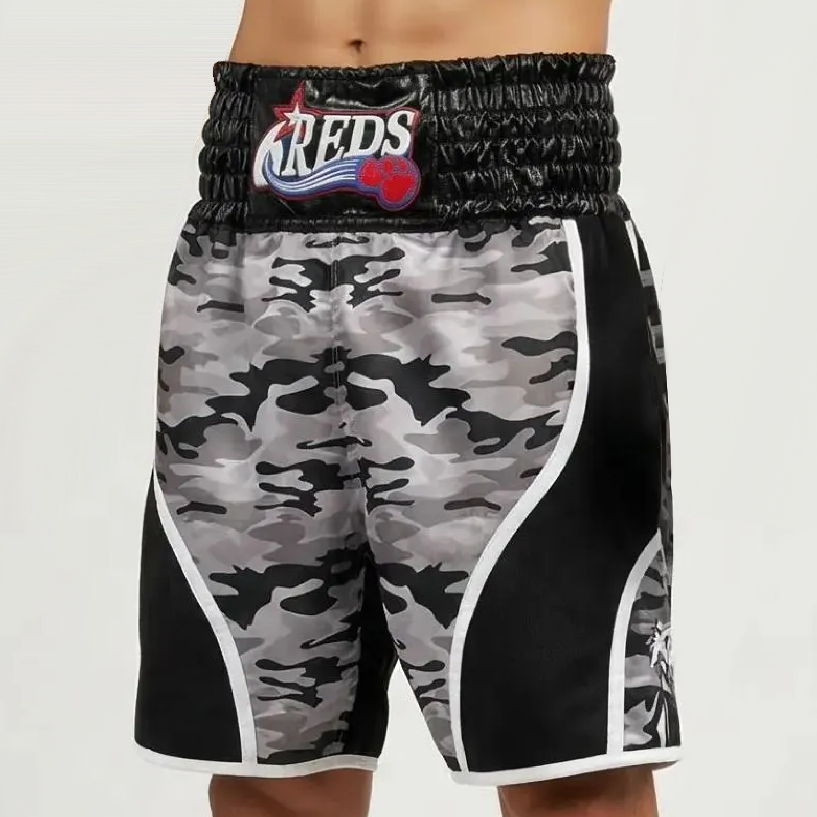 Dream BX Michael Black & Grey Camo Custom Boxing Shorts & Trunks