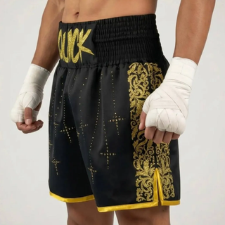 Royal BX Quordezz Black & KingGold Custom Boxing Shorts & Trunks