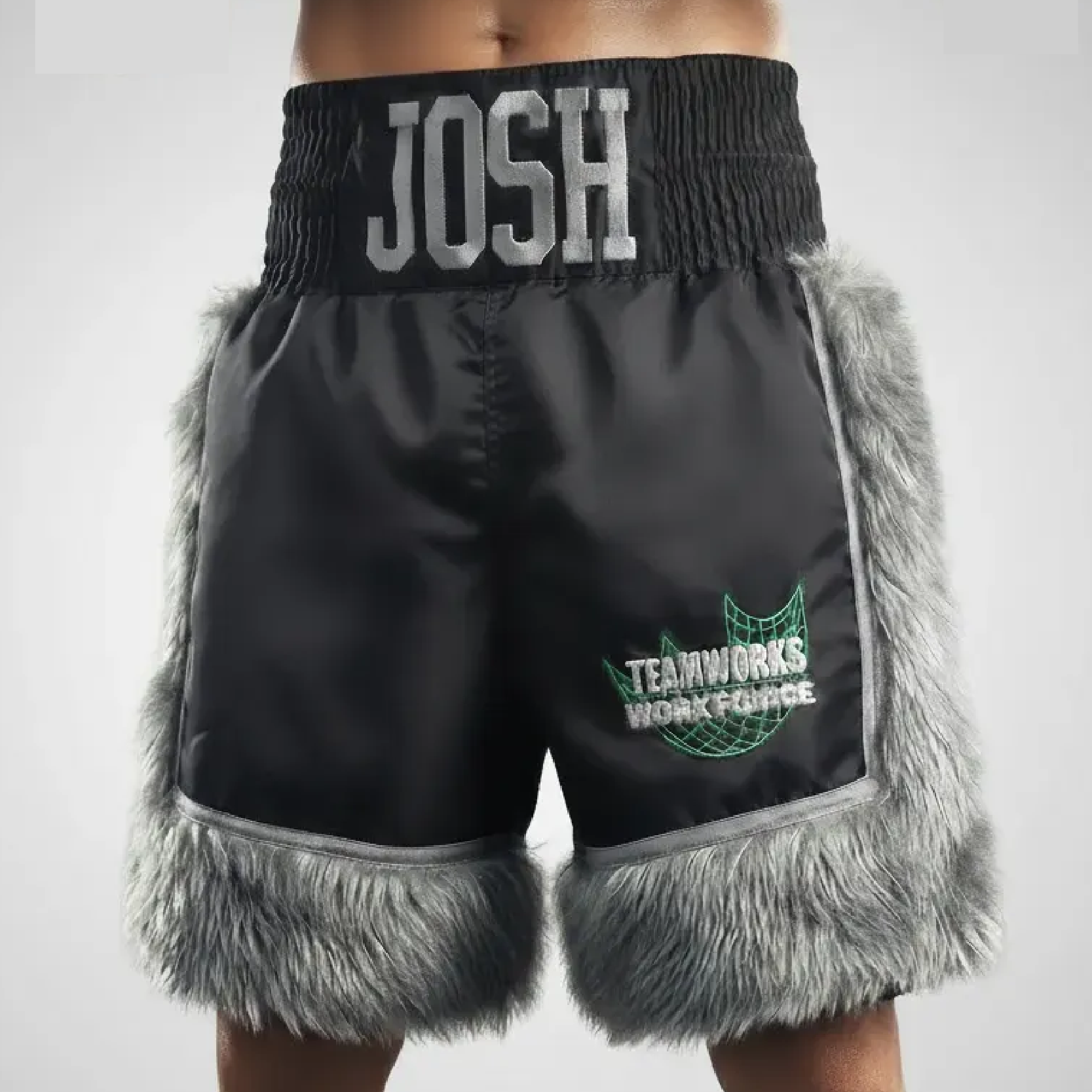 BOMBER BX Josh Black & Grey 193657 Custom Boxing Shorts & Trunks