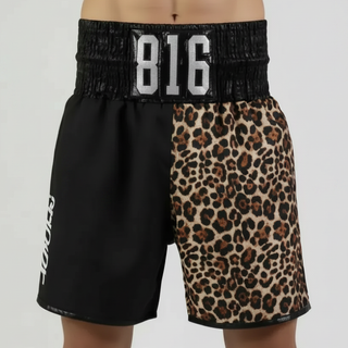 Haringey BX Dakota Black & Leopard Custom Boxing Shorts & Trunks