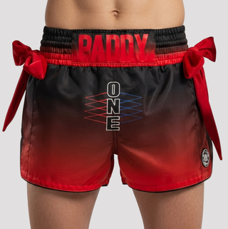 The Gen One MTS Sarah Red to Balck Muay Thai Shorts