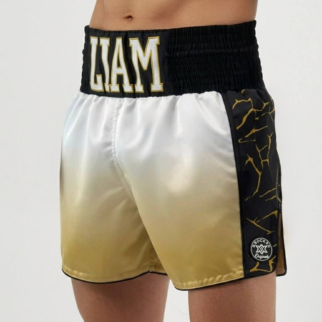 Thor MTS White-Gold-Black 195941 Muay Thai Shorts