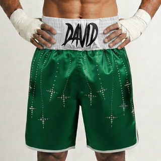 Classic BX David White & Green Custom Boxing Shorts & Trunks