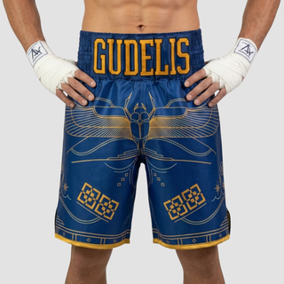 Egyptian BX Tadas Deep Ocean & Yellow Gold Custom Boxing Shorts & Trunks