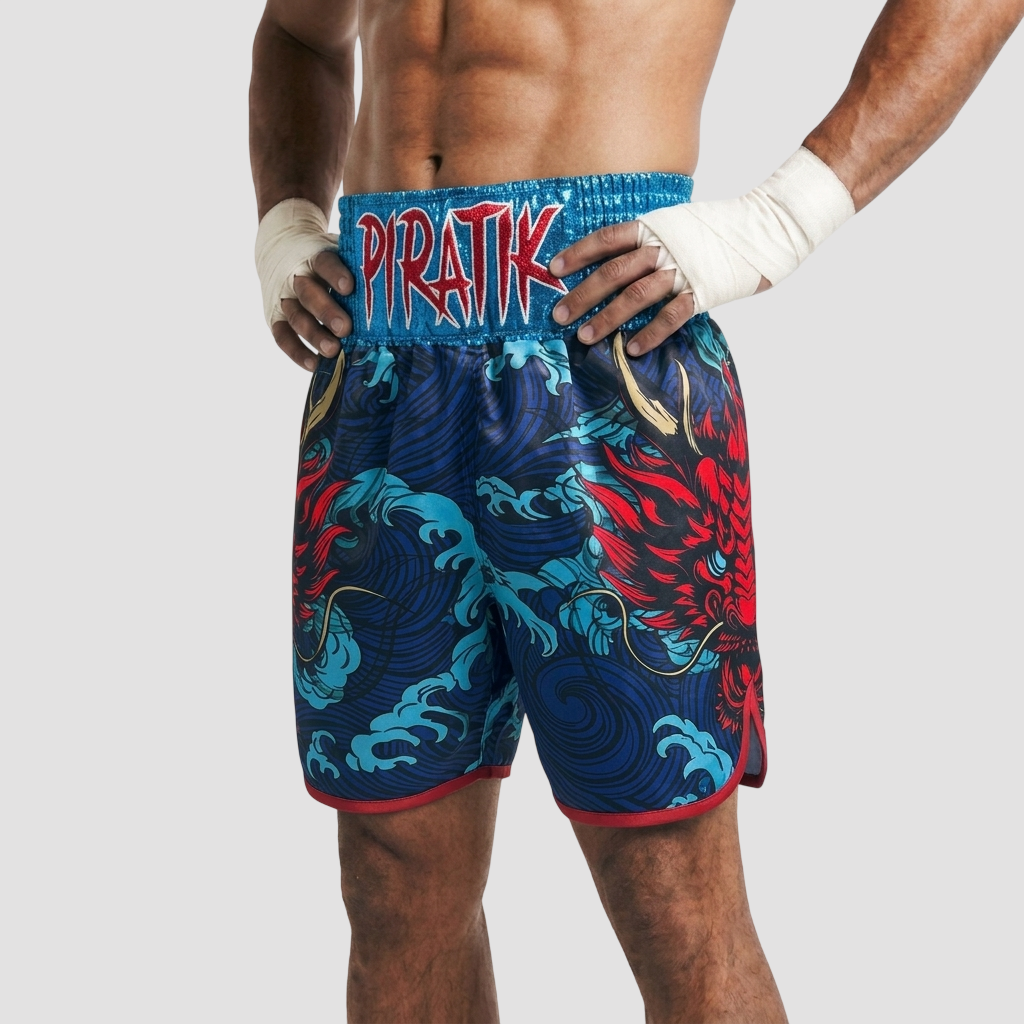 Tatsu Storm BX Dingo Blue & Red Custom Boxing Shorts & Trunks