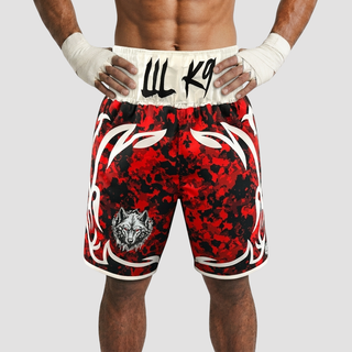 Blaze bx Cornelius White & Red Camo Custom Boxing Shorts & Trunks