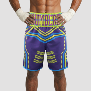 ROBOT BX AYINDE Purple & Neon Yellow Custom Boxing Shorts & Trunks