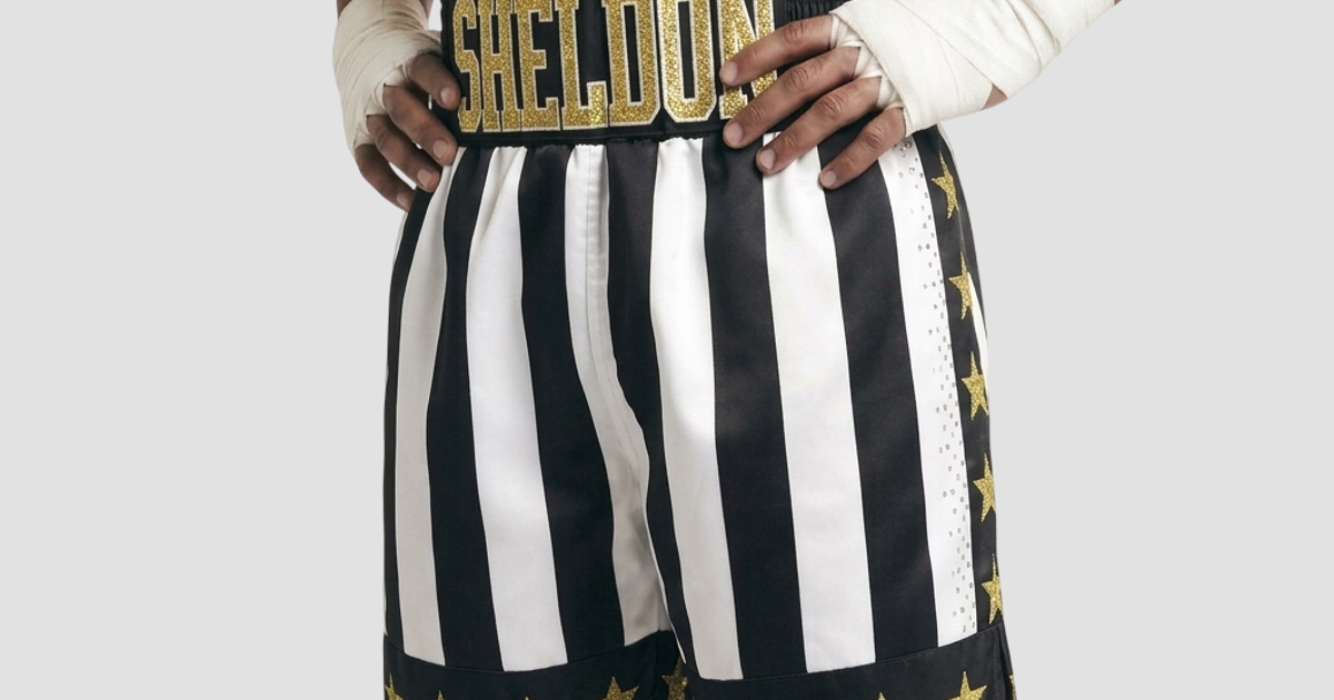 Sheldon Boxing Sheldon Black & White | Gallery | Custom Boxing Shorts & Trunks ...