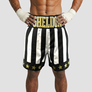 CREED BX (Boxxerworld Elite) Sheldon Black & White Custom Boxing Shorts & Trunks