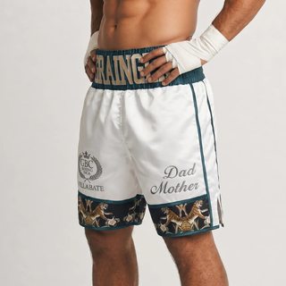 Attack Bx Luke White & Blue Custom Boxing Shorts & Trunks