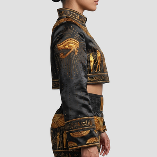 Golden Goddess Crop Top Mai Black & Gold Jackets