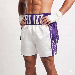 Royal MTS Izzi White & Purple Muay Thai Shorts