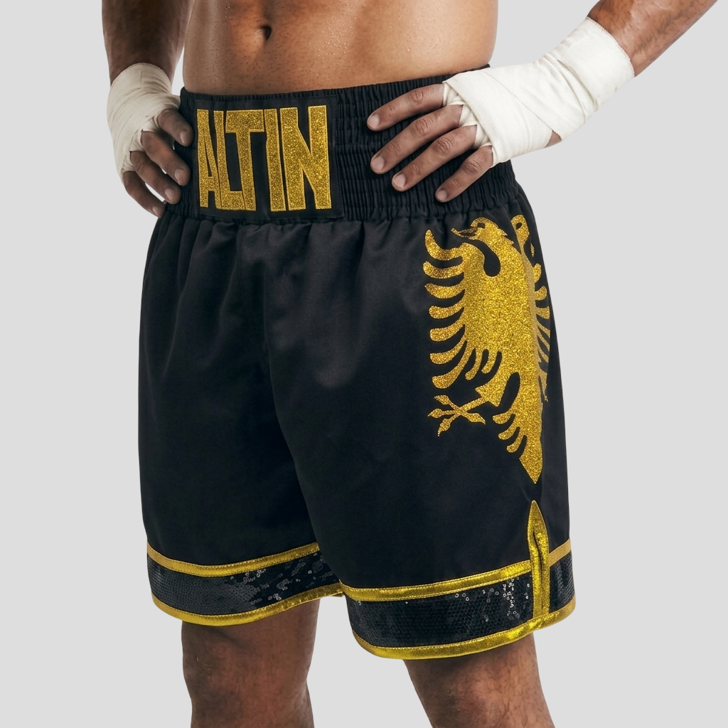 Victory Bx Altin Black & Glod  Custom Boxing Shorts & Trunks
