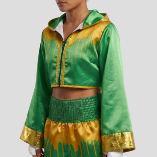 Shine Bright Crop JKT Thabiso Green & Gold Jackets
