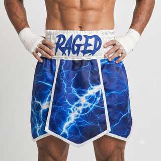 Roman 6 leave GLA Brittany White & Blue Gladiator Shorts