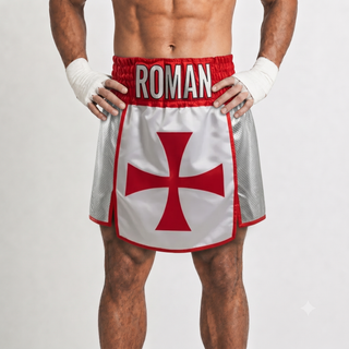 Warrior GLA Daniel Silver & White & Red Gladiator Shorts