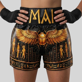 Golden God Bx Mai Black & Gold Muay Thai Shorts