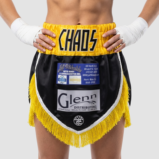 Queen GLA Colleen Black & Yellow Gladiator Shorts
