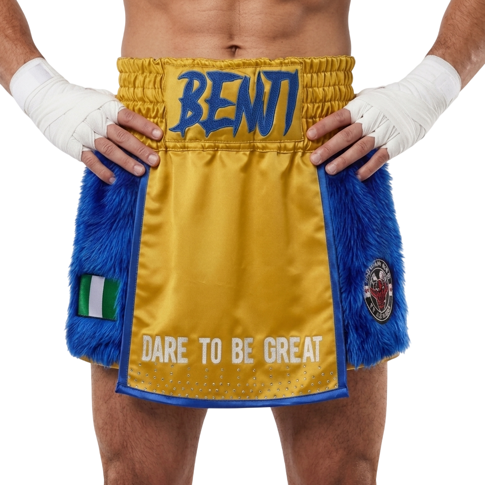 Warrior GLA Benjamin King Gold & Blue Gladiator Shorts
