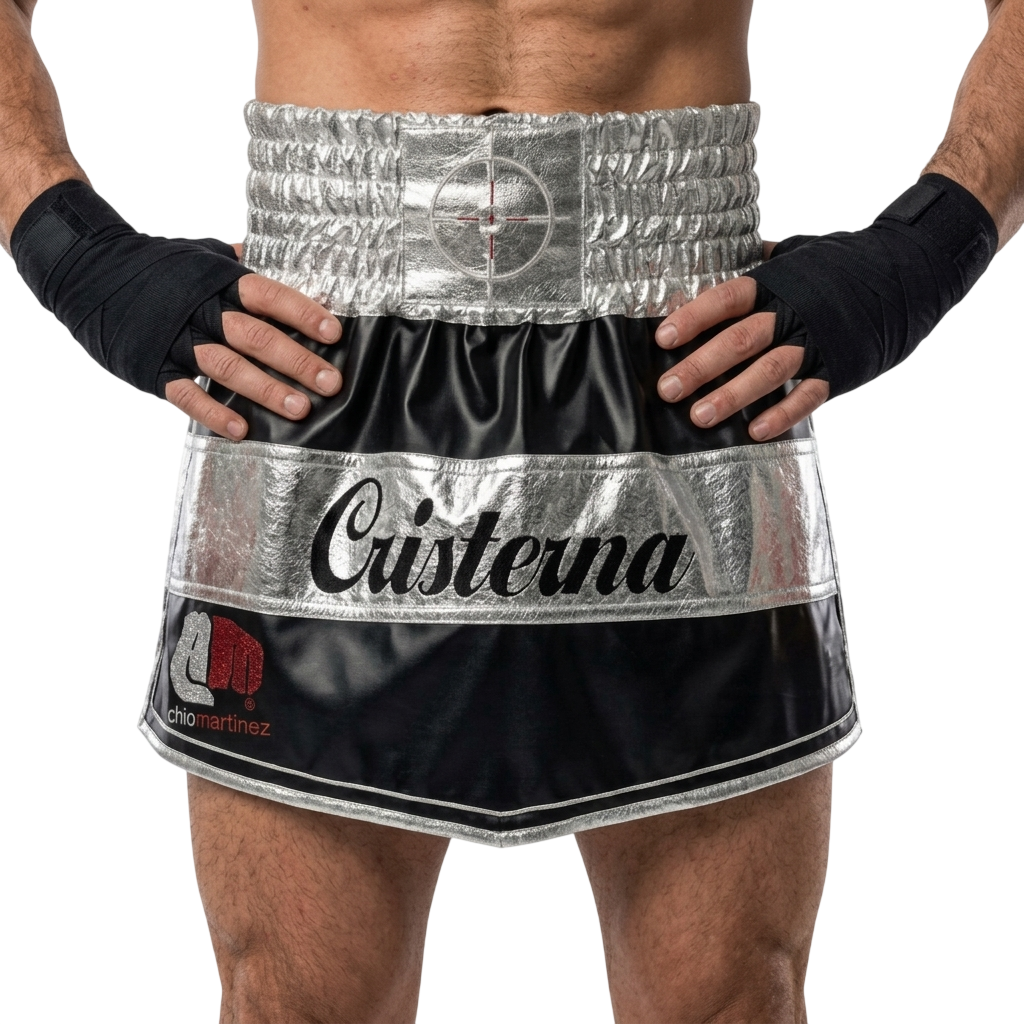 Stripe GLA Joshua Black & Silver Gladiator Shorts