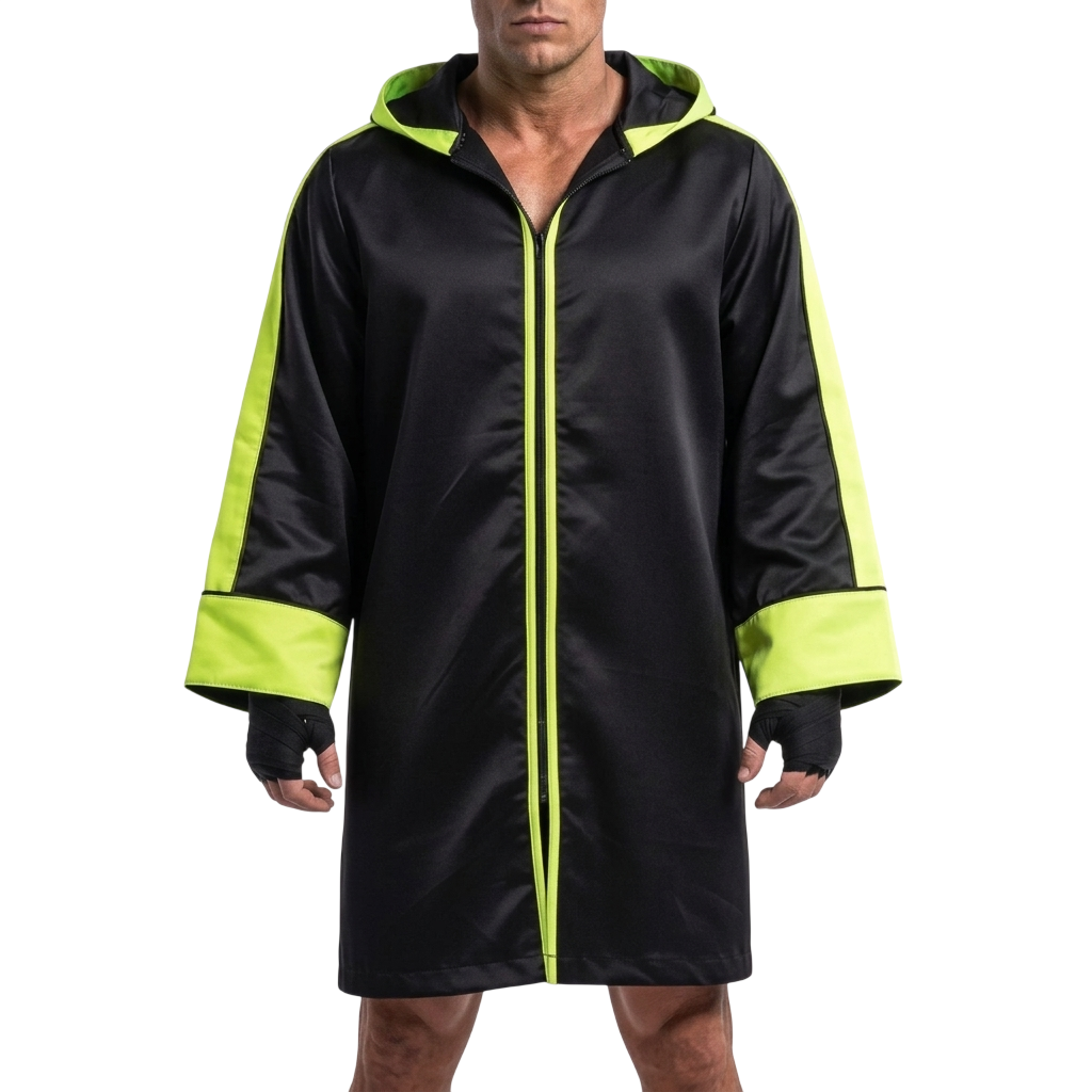 Stripe Zip Robe  Scott  Black & Neon Yellow Green Robes