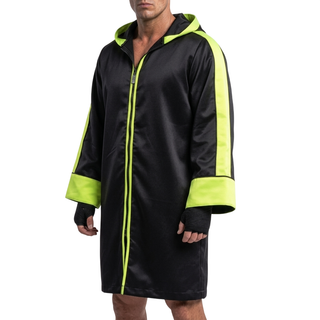 Stripe Zip Robe  Scott  Black & Neon Yellow Green Robes