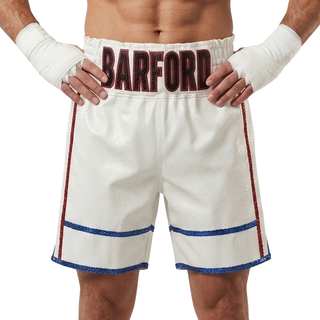 Attack Bx Jack White & Blue & Red Custom Boxing Shorts & Trunks