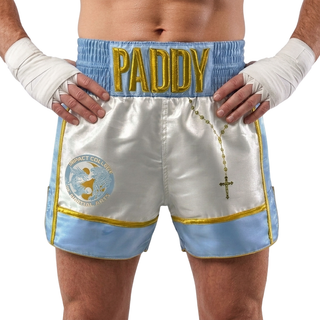 GEO MTS Paddy White & Blue Muay Thai Shorts