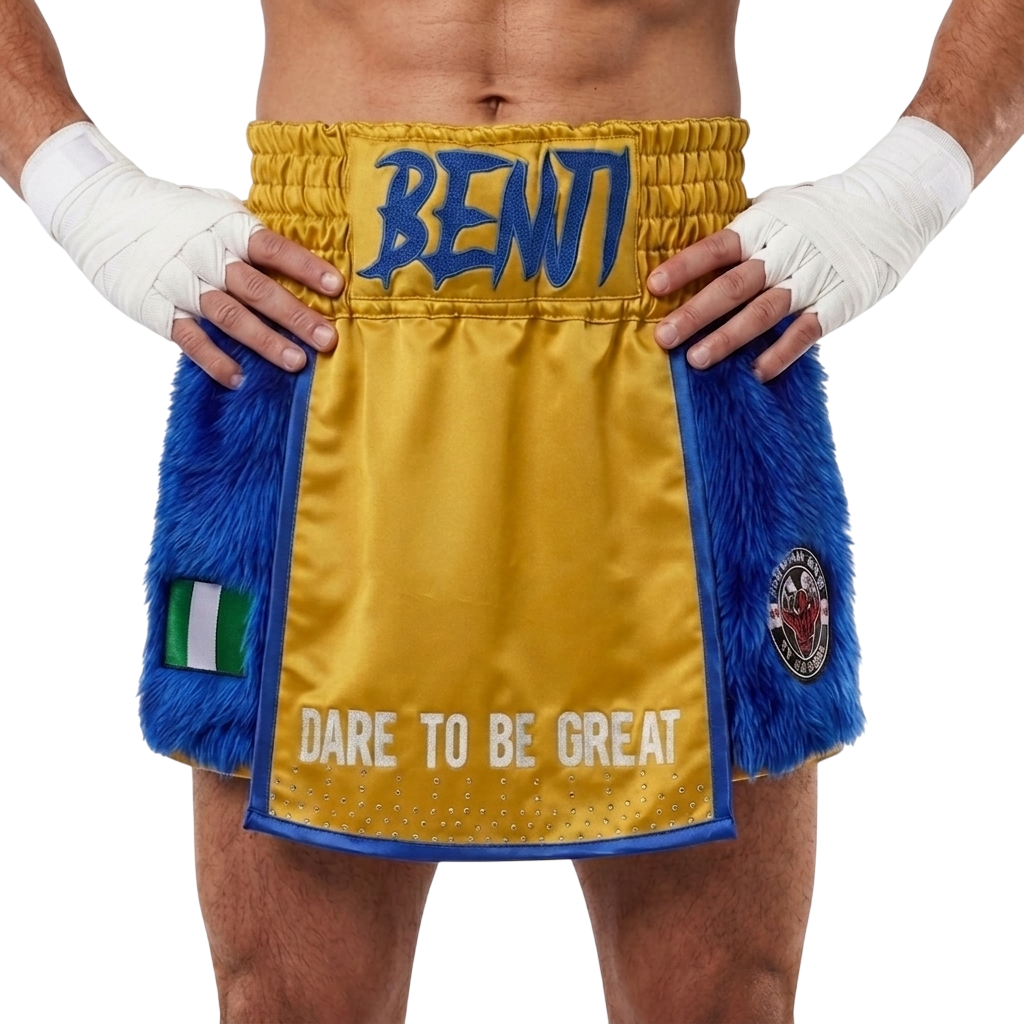 Warrior GLA Benjamin King Gold & Blue Gladiator Shorts