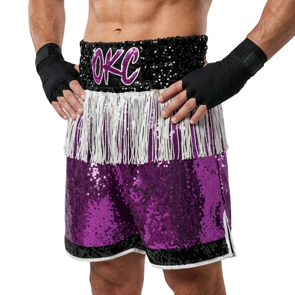Flex BX Josue Black & Magenta Custom Boxing Shorts & Trunks
