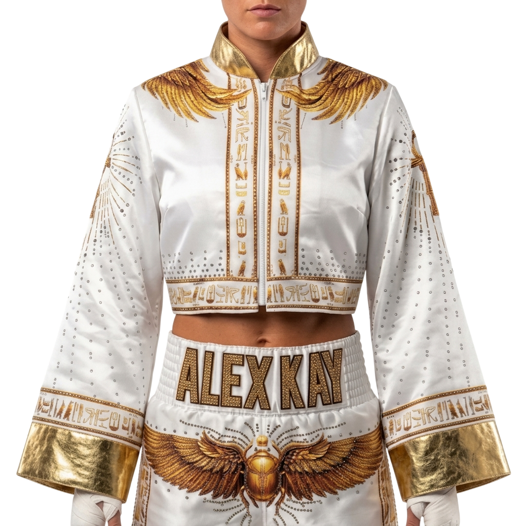 Golden Goddess Crop Top Alexandra White & Glod Jackets