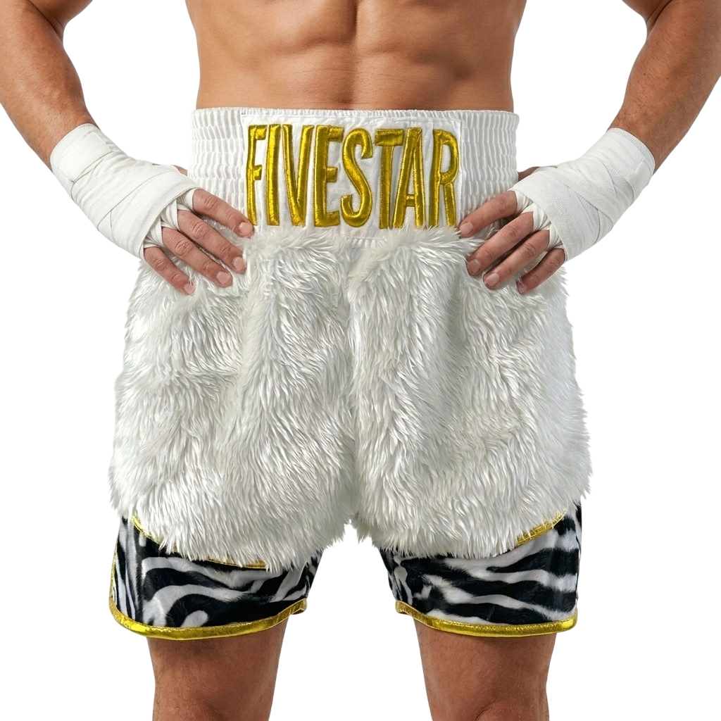 London BX DJ White Tiger & King Glod Custom Boxing Shorts & Trunks