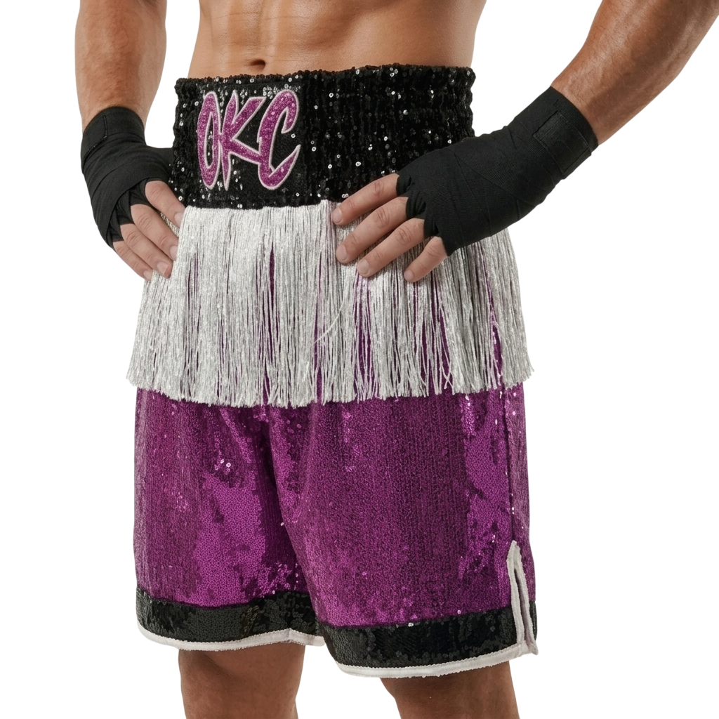 Flex BX Josue Black & Magenta Custom Boxing Shorts & Trunks