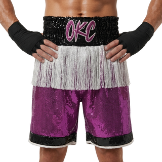 Flex BX Josue Black & Magenta Custom Boxing Shorts & Trunks