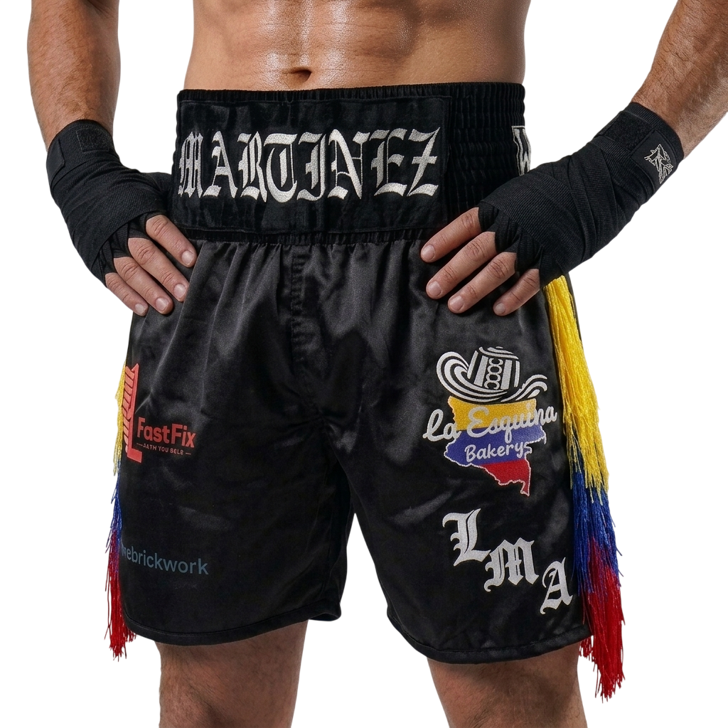 null DAVID Black Custom Boxing Shorts & Trunks