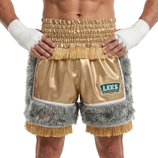 BOMBER BX Keon Glod & Grey Custom Boxing Shorts & Trunks