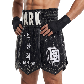 Roman 6 leave GLA jeremy Black Gladiator Shorts