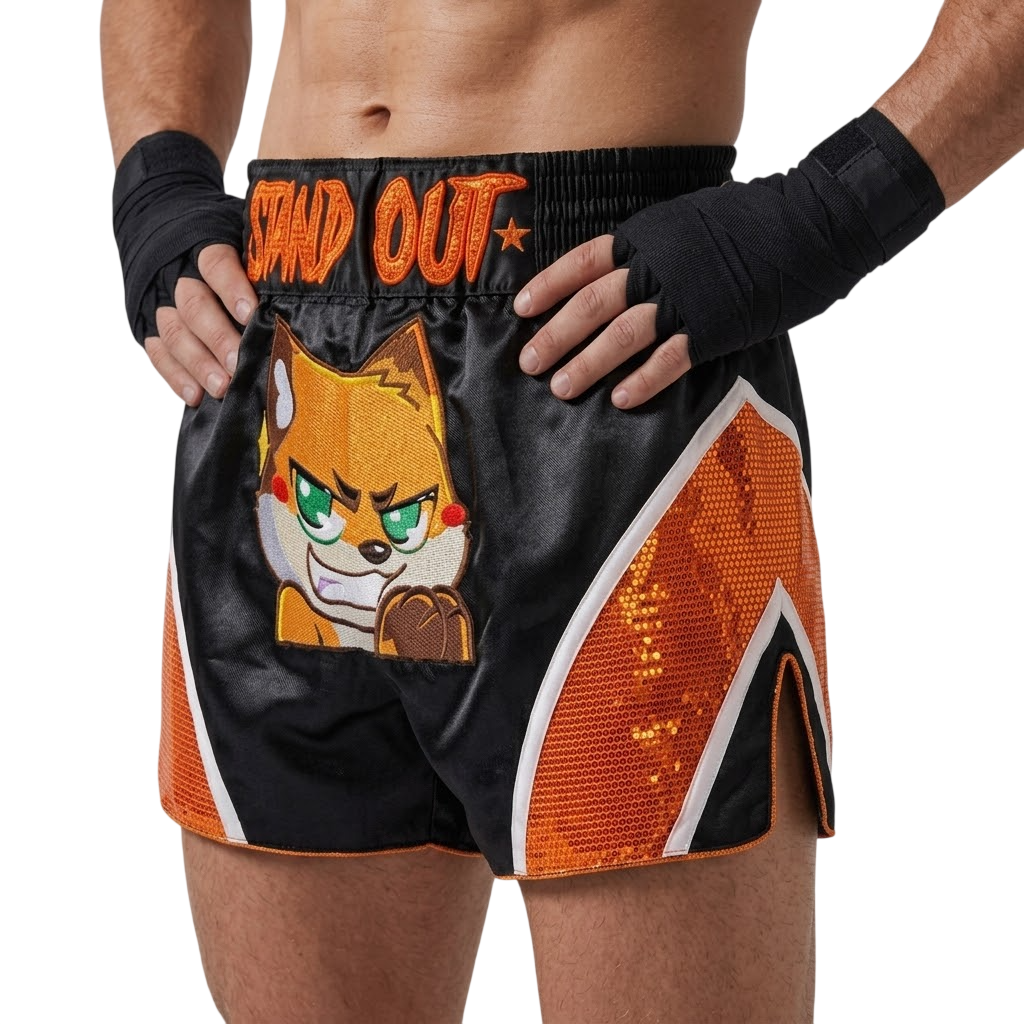 Comet MTS Kadeem Black & Orange Muay Thai Shorts