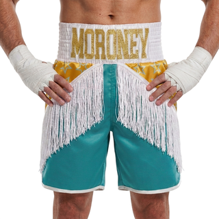 STAR QUALITY BX Bailey Aqua & Yellow Gold Custom Boxing Shorts & Trunks